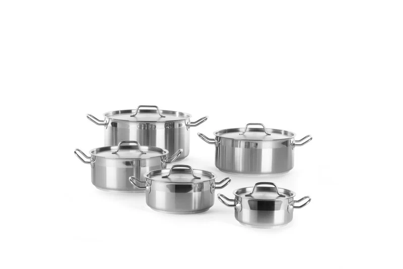 HENDI Kochtopf – niedrig - mit Deckel – Profi Line – 2,8 l – Ø 200 × H 90 mm
