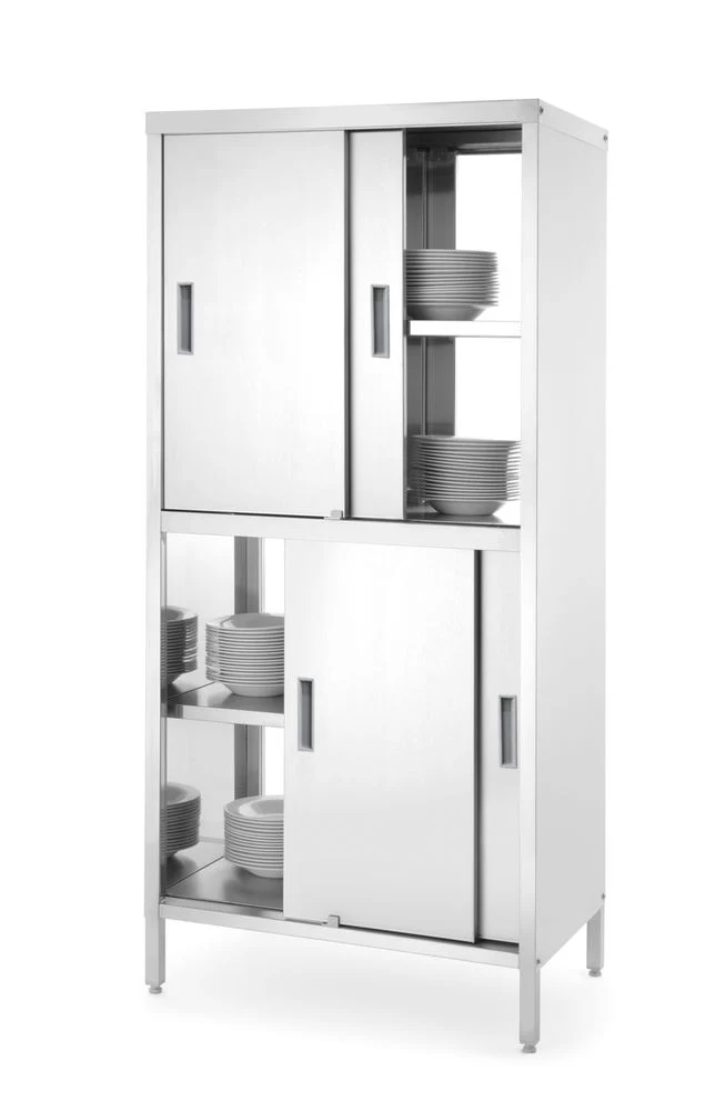 HENDI Durchreicheschrank mit Trennwand und Schiebetüren – verschraubt – Kitchen Line – 800 × 500 × 1800 mm