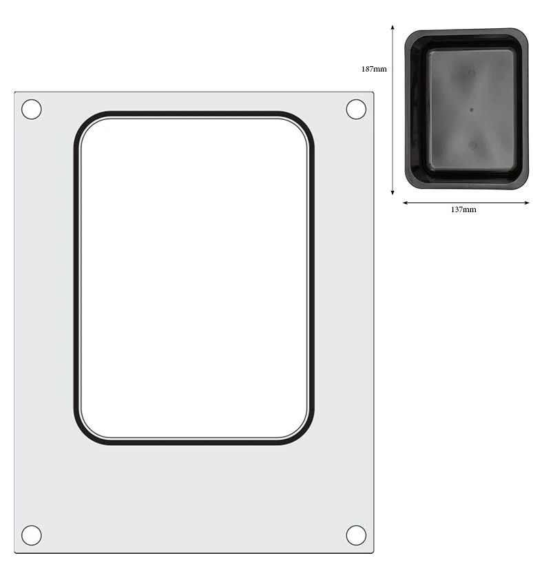 HENDI Matrize für Versiegelungsmaschine – ein Behälter (187 × 137 mm)