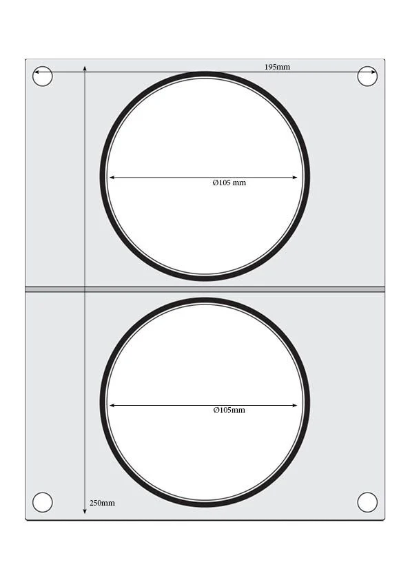 HENDI Matrize für Versiegelungsmaschine – zwei runde Behälter (Ø 115 mm)