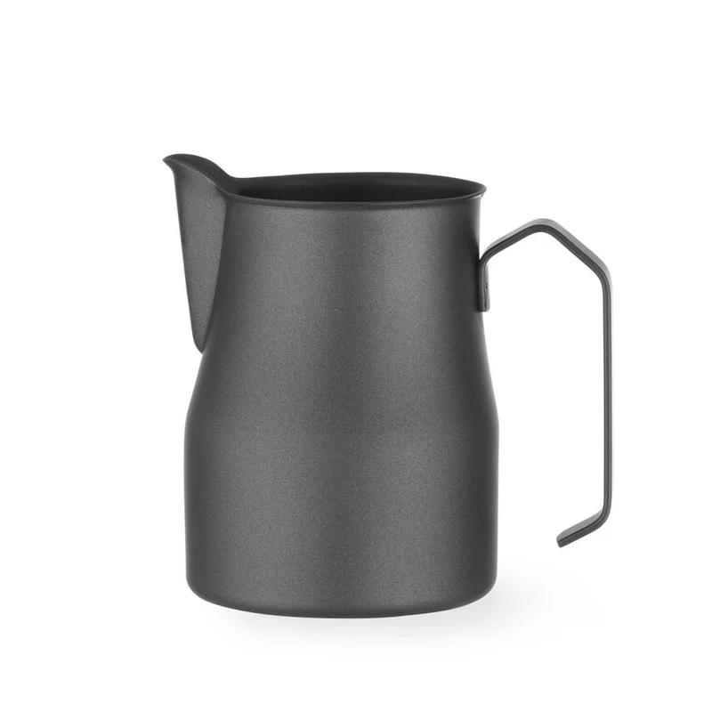 HENDI Milchkännchen mit V-förmigem Ausguss – mattschwarz – 0,7 l – Schwarz – Ø 84 × H 130 mm
