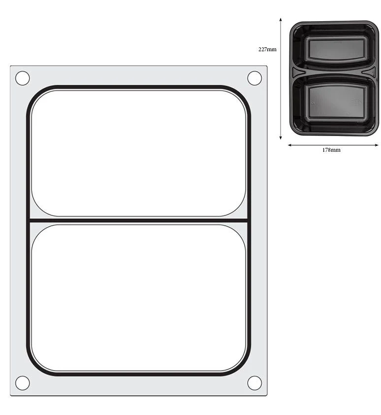 HENDI Matrize für Versiegelungsmaschine – ein zweiteiliger Behälter (227 × 178 mm)