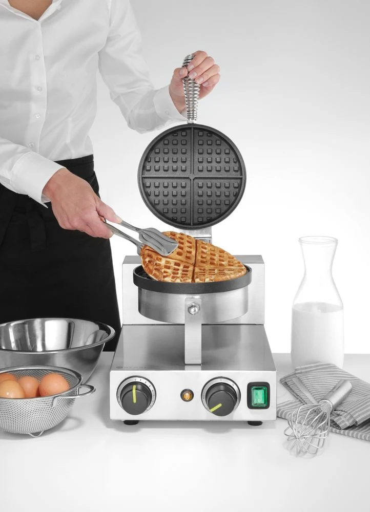 HENDI Waffeleisen rund – 230 V / 1000 W – 250 × 491 × 285 mm