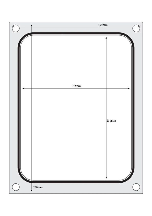 HENDI Matrize für Versiegelungsmaschine – ein Behälter (227 × 178 mm)