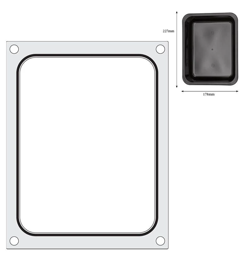 HENDI Matrize für Versiegelungsmaschine – ein Behälter (227 × 178 mm)