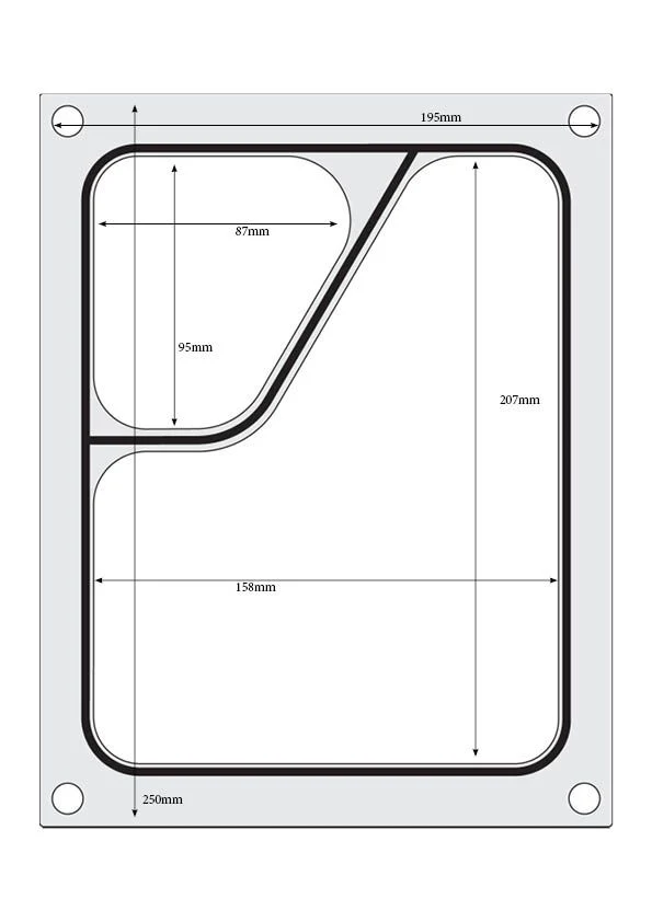 HENDI Matrize für Versiegelungsmaschine – ein zweiteiliger Colt-Behälter (227 × 178 mm)