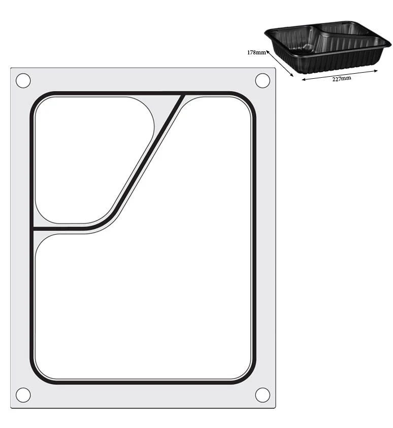 HENDI Matrize für Versiegelungsmaschine – ein zweiteiliger Colt-Behälter (227 × 178 mm)