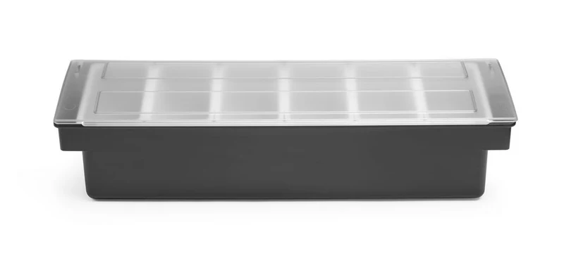 BarUp Zutatenbehälter – 6 Fächer – 480 × 150 × 100 mm