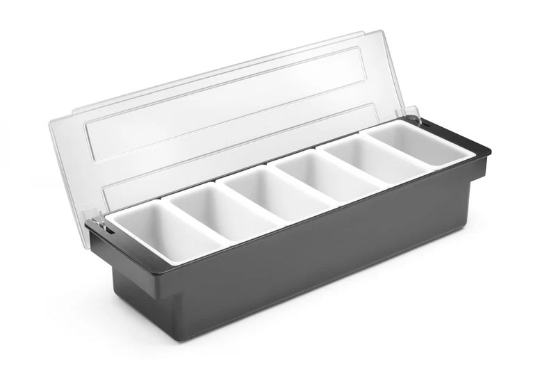 BarUp Zutatenbehälter – 6 Fächer – 480 × 150 × 100 mm
