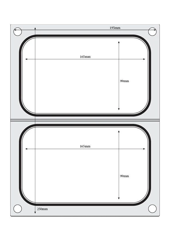 HENDI Matrize für Versiegelungsmaschine – zwei Behälter (178 × 113 mm)