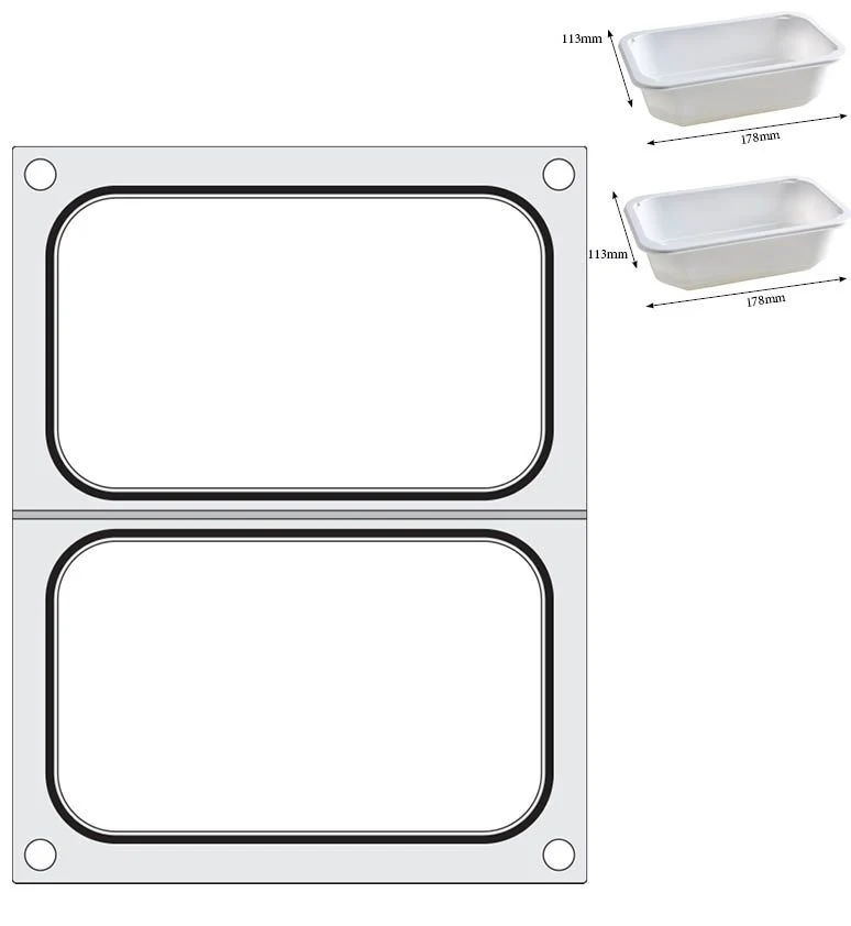 HENDI Matrize für Versiegelungsmaschine – zwei Behälter (178 × 113 mm)