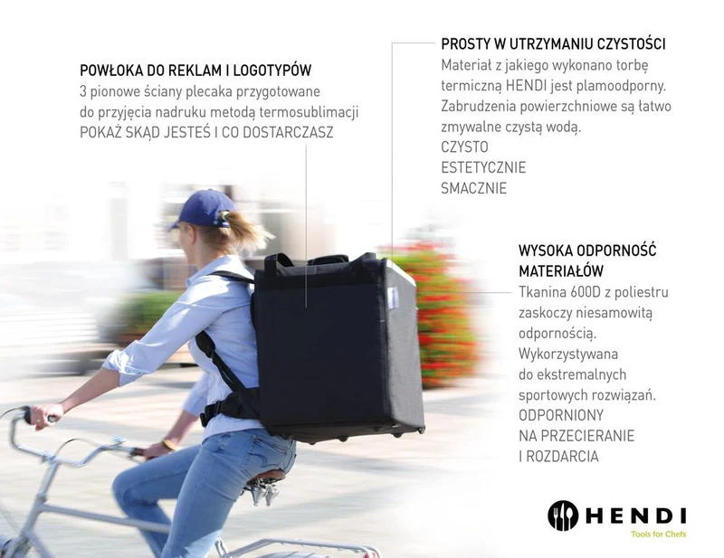 HENDI Thermo-Transportrucksack – 75,2 l – Schwarz – 410 × 410 × 480 mm