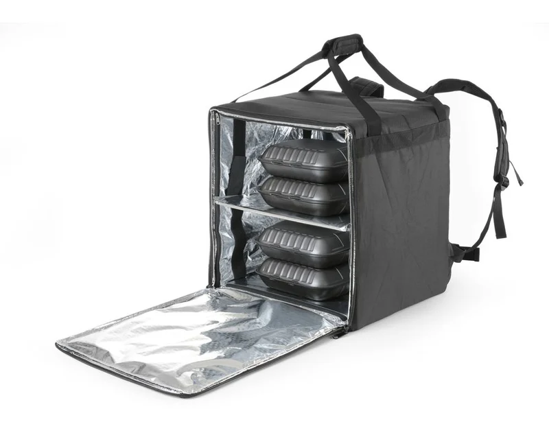 HENDI Thermo-Transportrucksack – 75,2 l – Schwarz – 410 × 410 × 480 mm