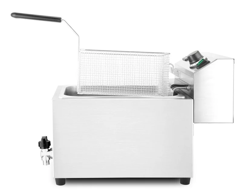 HENDI Fritteuse XL mit Ablasshahn – Profi Line – 10 l – 400 V / 6600 W – 300 × 585 × 377 mm