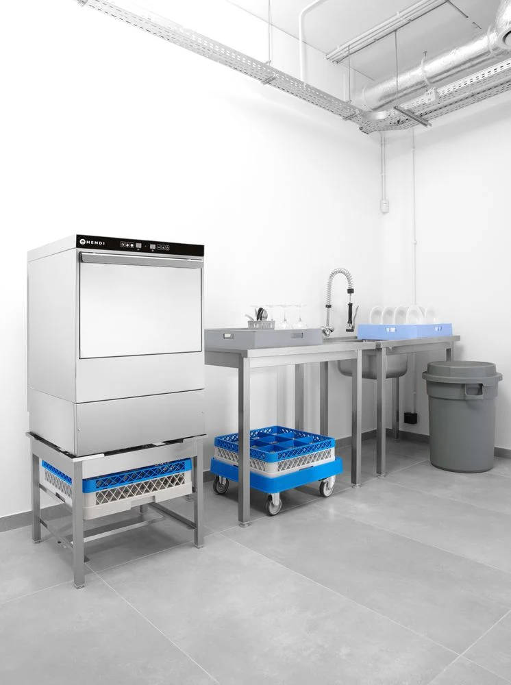 HENDI Geschirrspüler 50 × 50 - elektronische Steuerung – Kitchen Line – 400 V / 6600 W – 570 × 600 × 830 mm