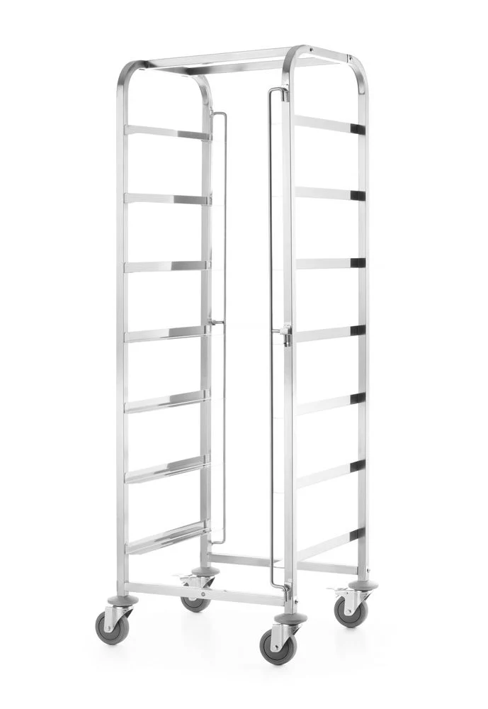 HENDI Transportwagen für Spülmaschinenkörbe - 7 Körbe à 500 × 500 mm – 615 × 560 × 1710 mm