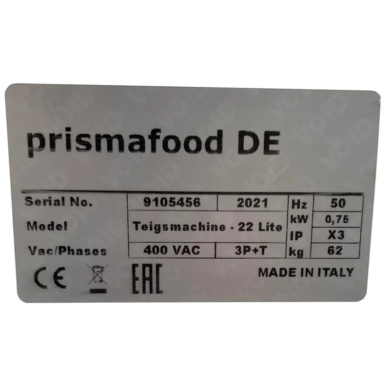 Prismafood Spiralteigknetmaschine IBT20 22L 17kg Teigkapazität 400V Austeller neuwertig