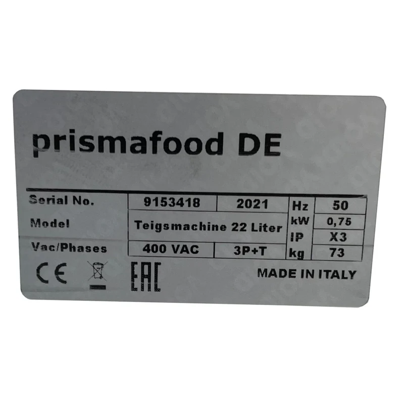 Prismafood Spiralteigknetmaschine ITR 20 Premium 22L 17kg Teigkapazität 400V